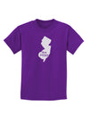 New Jersey - United States Shape Childrens Dark T-Shirt by TooLoud-Childrens T-Shirt-TooLoud-Purple-X-Small-Davson Sales