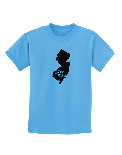 New Jersey - United States Shape Childrens T-Shirt by TooLoud-Childrens T-Shirt-TooLoud-Aquatic-Blue-X-Small-Davson Sales