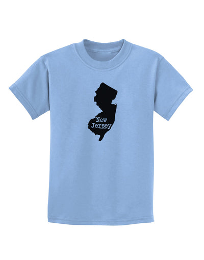 New Jersey - United States Shape Childrens T-Shirt by TooLoud-Childrens T-Shirt-TooLoud-Light-Blue-X-Small-Davson Sales