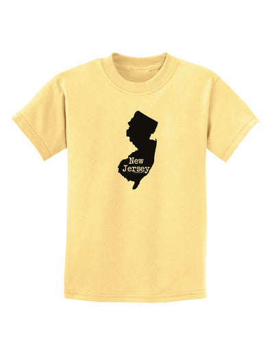 New Jersey - United States Shape Childrens T-Shirt by TooLoud-Childrens T-Shirt-TooLoud-Daffodil-Yellow-X-Small-Davson Sales