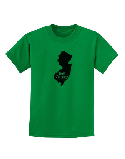 New Jersey - United States Shape Childrens T-Shirt by TooLoud-Childrens T-Shirt-TooLoud-Kelly-Green-X-Small-Davson Sales