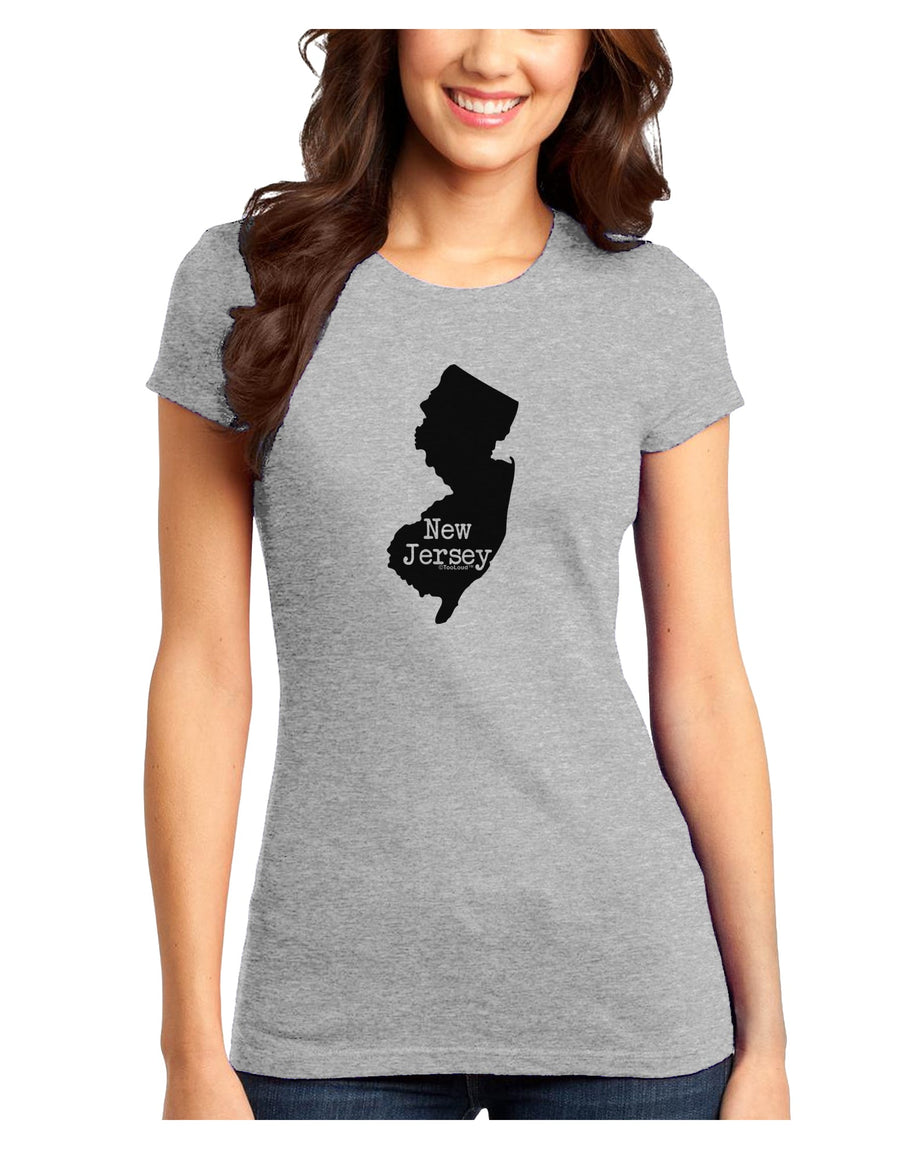 New Jersey - United States Shape Juniors T-Shirt by TooLoud-Womens Juniors T-Shirt-TooLoud-White-Juniors Fitted X-Small-Davson Sales