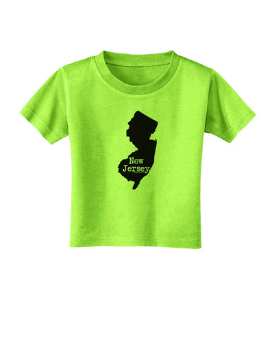 New Jersey - United States Shape Toddler T-Shirt by TooLoud-Toddler T-Shirt-TooLoud-Lime-Green-2T-Davson Sales