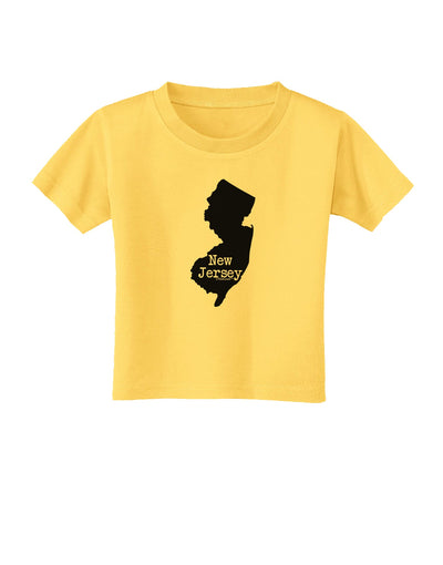 New Jersey - United States Shape Toddler T-Shirt by TooLoud-Toddler T-Shirt-TooLoud-Yellow-2T-Davson Sales