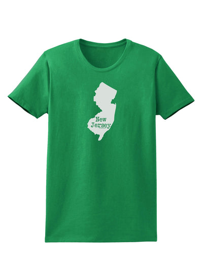 New Jersey - United States Shape Womens Dark T-Shirt by TooLoud-Womens T-Shirt-TooLoud-Kelly-Green-X-Small-Davson Sales