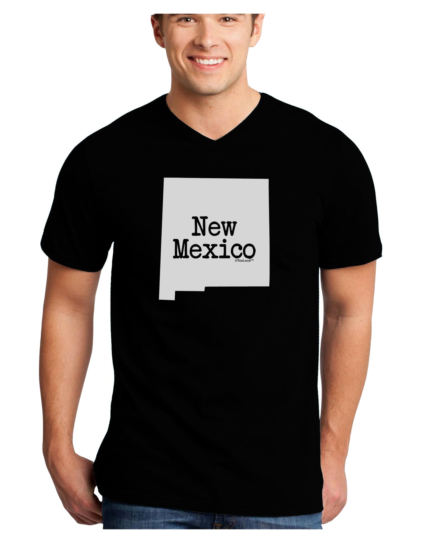 New Mexico - United States Shape Adult Dark V-Neck T-Shirt by TooLoud-Mens V-Neck T-Shirt-TooLoud-Black-Small-Davson Sales