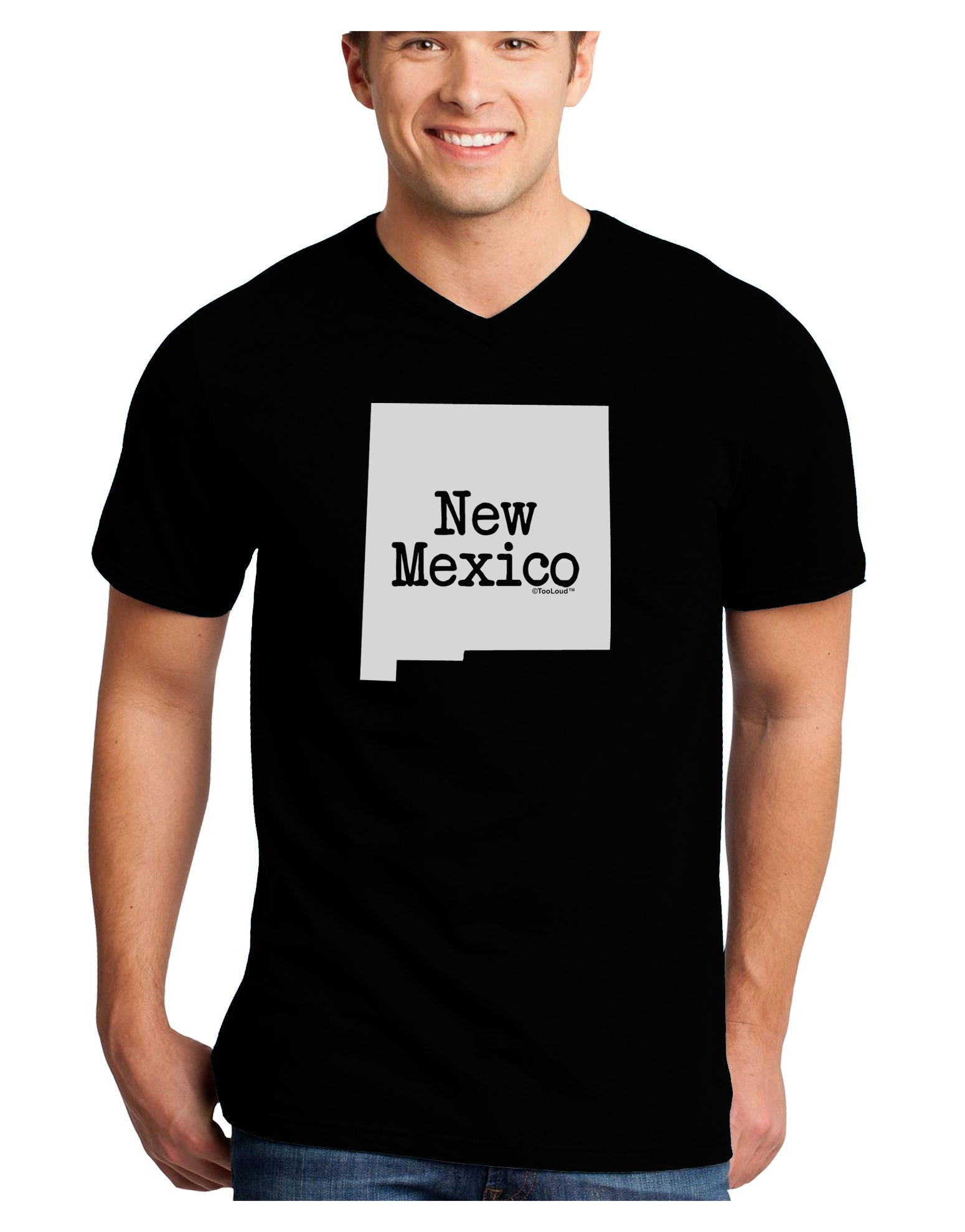 New Mexico - United States Shape Adult Dark V-Neck T-Shirt by TooLoud-Mens V-Neck T-Shirt-TooLoud-Black-Small-Davson Sales