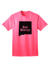 New Mexico - United States Shape Adult T-Shirt: A Stylish Addition to Your Wardrobe by TooLoud-Mens T-shirts-TooLoud-Neon-Pink-Small-Davson Sales