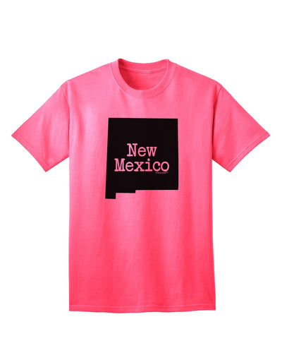 New Mexico - United States Shape Adult T-Shirt: A Stylish Addition to Your Wardrobe by TooLoud-Mens T-shirts-TooLoud-Neon-Pink-Small-Davson Sales