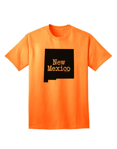 New Mexico - United States Shape Adult T-Shirt: A Stylish Addition to Your Wardrobe by TooLoud-Mens T-shirts-TooLoud-Neon-Orange-Small-Davson Sales