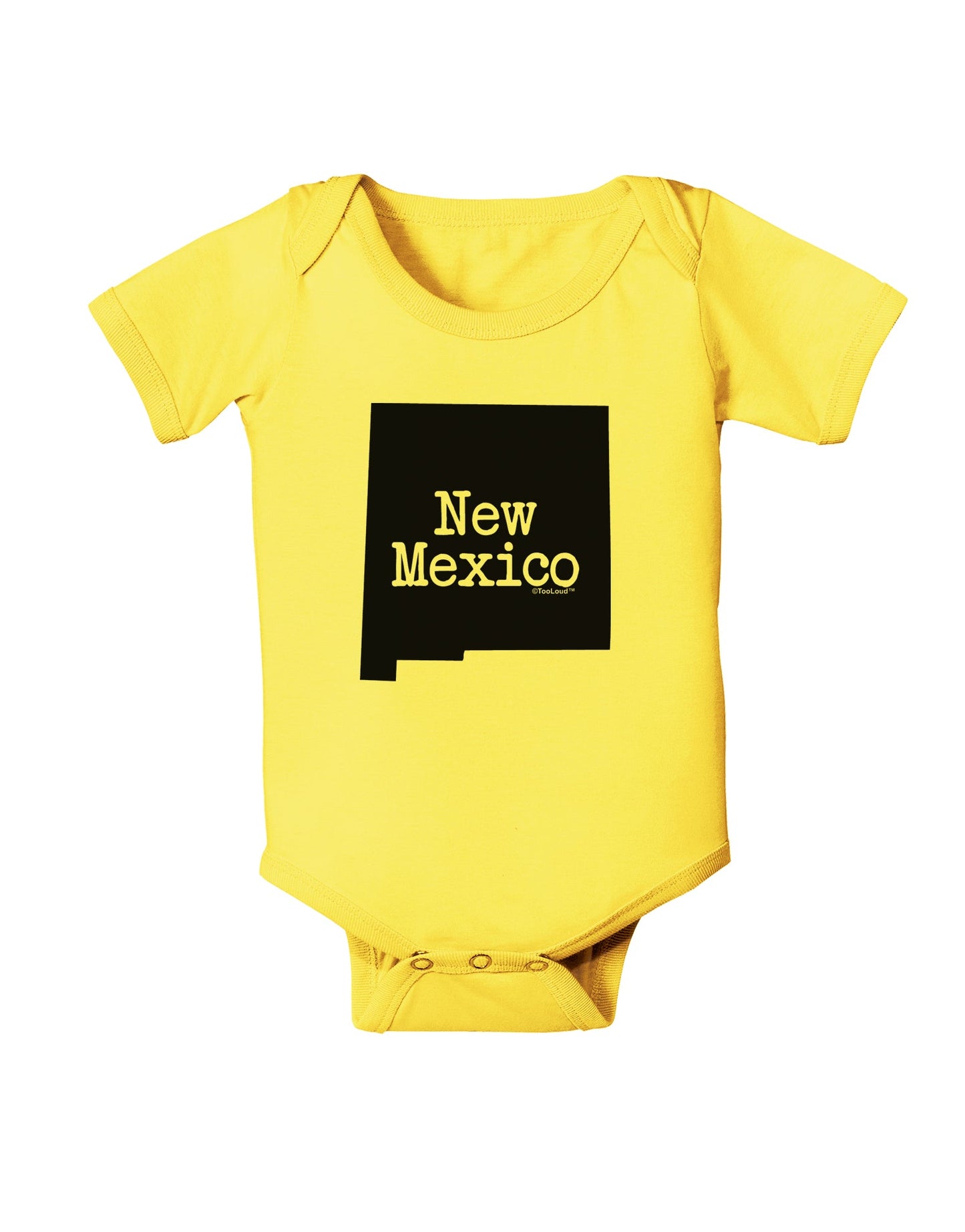 New Mexico - United States Shape Baby Romper Bodysuit by TooLoud-Baby Romper-TooLoud-Yellow-06-Months-Davson Sales