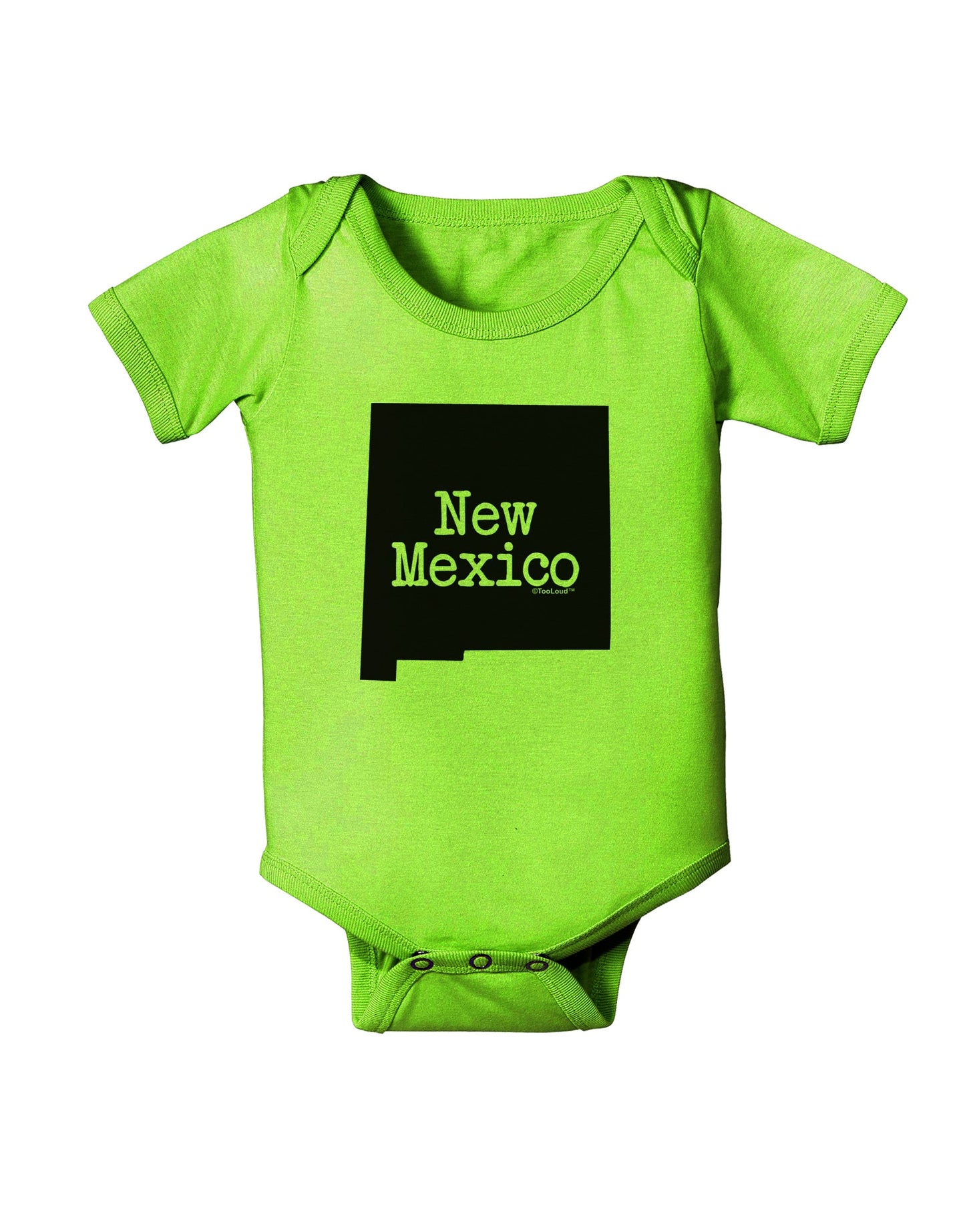 New Mexico - United States Shape Baby Romper Bodysuit by TooLoud-Baby Romper-TooLoud-Lime-Green-06-Months-Davson Sales