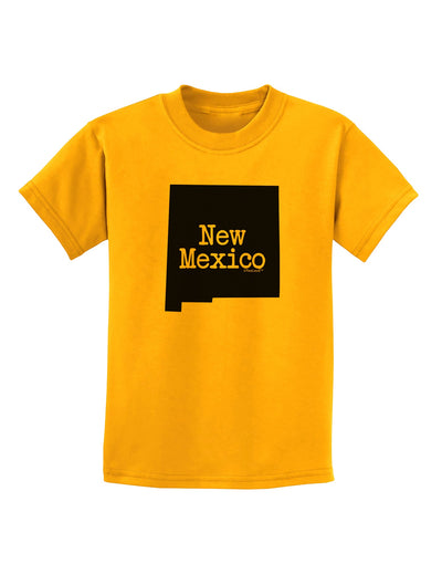 New Mexico - United States Shape Childrens T-Shirt by TooLoud-Childrens T-Shirt-TooLoud-Gold-X-Small-Davson Sales