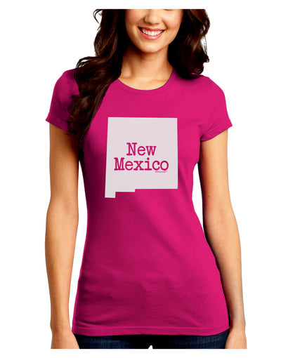 New Mexico - United States Shape Juniors Crew Dark T-Shirt by TooLoud-T-Shirts Juniors Tops-TooLoud-Hot-Pink-Juniors Fitted Small-Davson Sales