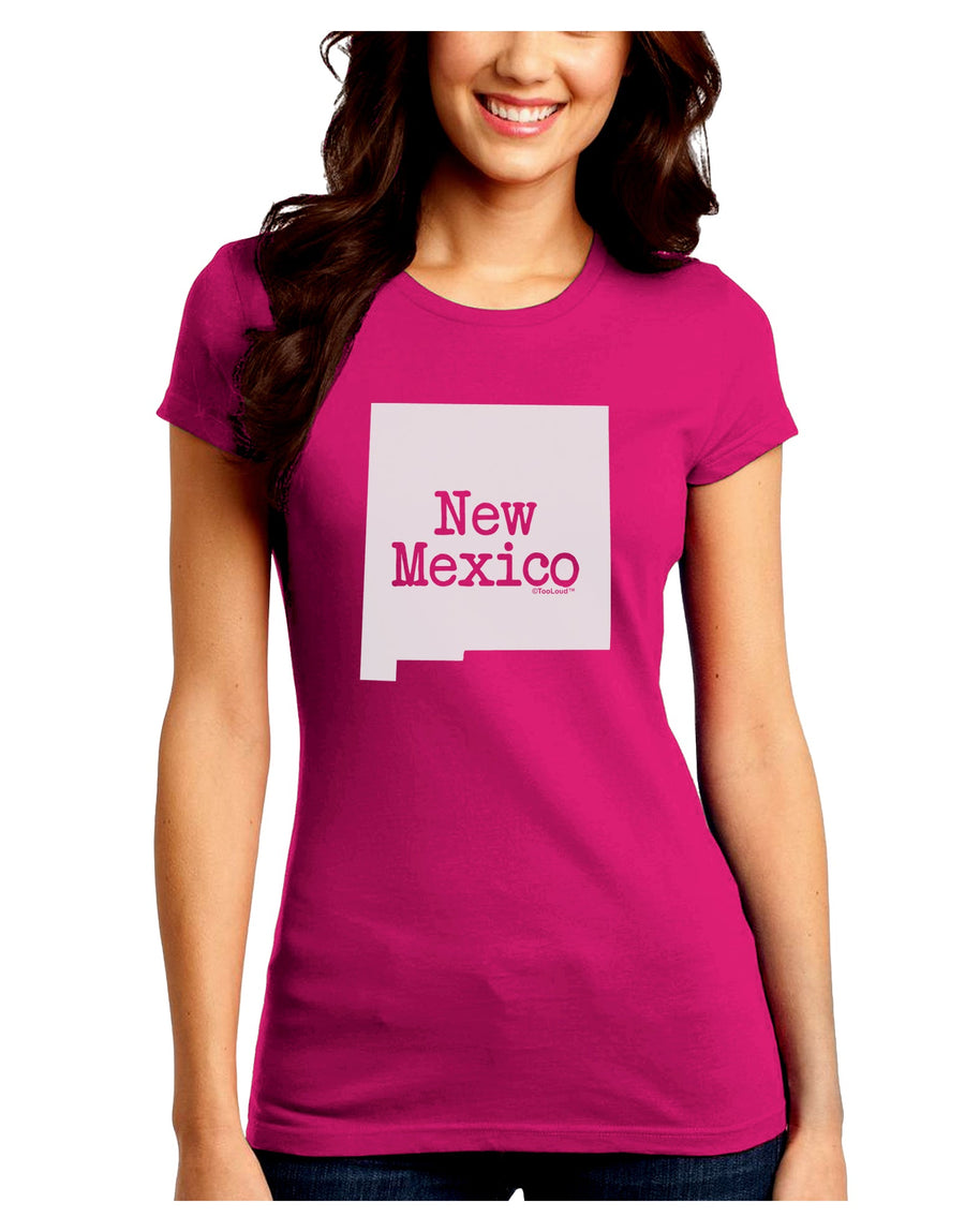 New Mexico - United States Shape Juniors Crew Dark T-Shirt by TooLoud-T-Shirts Juniors Tops-TooLoud-Black-Juniors Fitted Small-Davson Sales