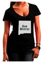 New Mexico - United States Shape Juniors V-Neck Dark T-Shirt by TooLoud-Womens V-Neck T-Shirts-TooLoud-Black-Juniors Fitted Small-Davson Sales