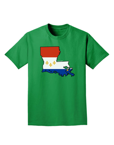 New Orleans Louisiana Flag Adult Dark T-Shirt-Mens T-Shirt-TooLoud-Kelly-Green-Small-Davson Sales