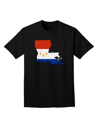 New Orleans Louisiana Flag Adult Dark T-Shirt-Mens T-Shirt-TooLoud-Black-Small-Davson Sales