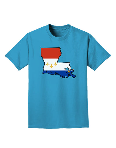 New Orleans Louisiana Flag Adult Dark T-Shirt-Mens T-Shirt-TooLoud-Turquoise-Small-Davson Sales