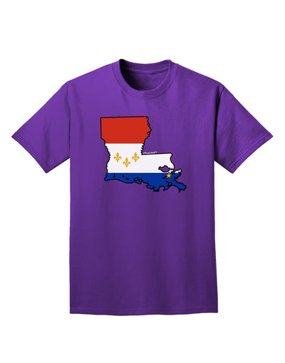 New Orleans Louisiana Flag Adult Dark T-Shirt-Mens T-Shirt-TooLoud-Purple-Small-Davson Sales