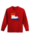 New Orleans Louisiana Flag Adult Long Sleeve Dark T-Shirt-TooLoud-Red-Small-Davson Sales