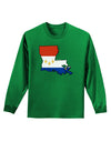 New Orleans Louisiana Flag Adult Long Sleeve Dark T-Shirt-TooLoud-Kelly-Green-Small-Davson Sales