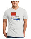 New Orleans Louisiana Flag Adult V-Neck T-shirt-Mens V-Neck T-Shirt-TooLoud-White-Small-Davson Sales