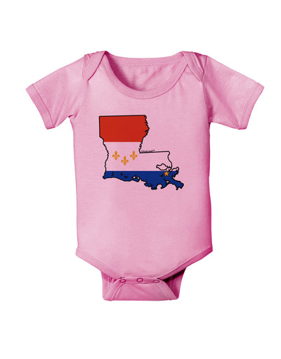 New Orleans Louisiana Flag Baby Romper Bodysuit-Baby Romper-TooLoud-Pink-06-Months-Davson Sales