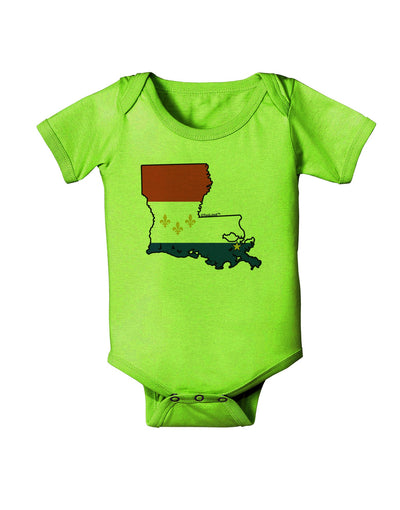 New Orleans Louisiana Flag Baby Romper Bodysuit-Baby Romper-TooLoud-Lime-06-Months-Davson Sales