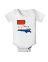 New Orleans Louisiana Flag Baby Romper Bodysuit-Baby Romper-TooLoud-White-06-Months-Davson Sales