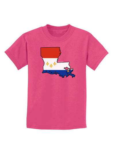 New Orleans Louisiana Flag Childrens Dark T-Shirt-Childrens T-Shirt-TooLoud-Sangria-X-Small-Davson Sales