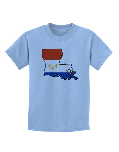 New Orleans Louisiana Flag Childrens T-Shirt-Childrens T-Shirt-TooLoud-Light-Blue-X-Small-Davson Sales