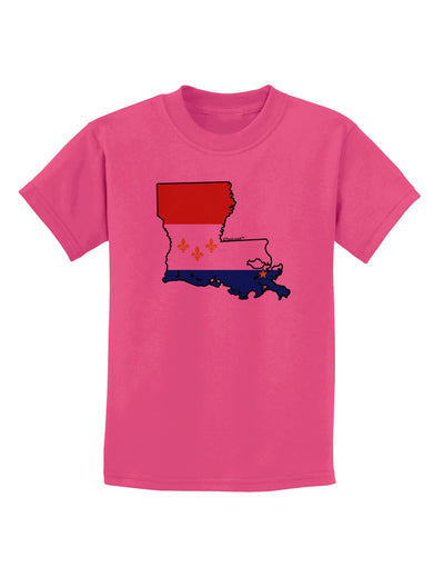 New Orleans Louisiana Flag Childrens T-Shirt-Childrens T-Shirt-TooLoud-Sangria-X-Small-Davson Sales