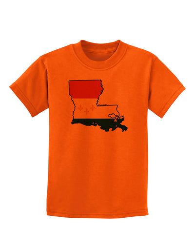 New Orleans Louisiana Flag Childrens T-Shirt-Childrens T-Shirt-TooLoud-Orange-X-Small-Davson Sales