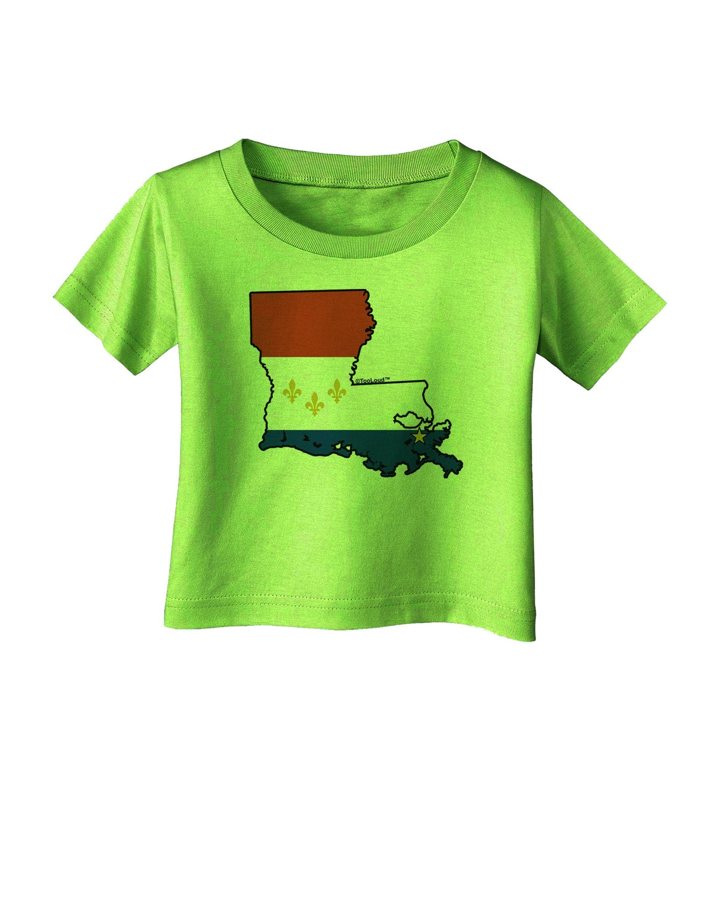 New Orleans Louisiana Flag Infant T-Shirt-Infant T-Shirt-TooLoud-Lime-Green-06-Months-Davson Sales