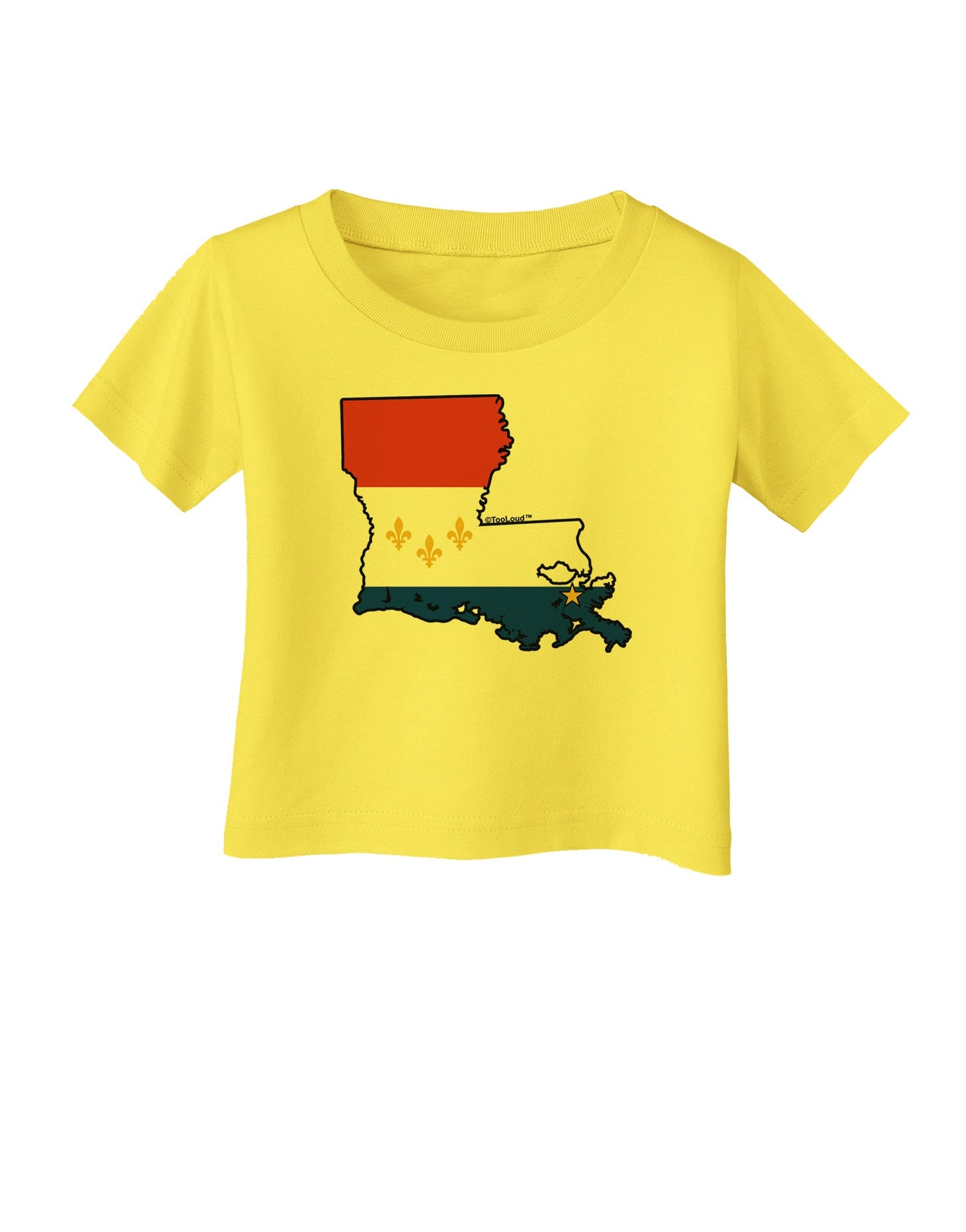 New Orleans Louisiana Flag Infant T-Shirt-Infant T-Shirt-TooLoud-Yellow-06-Months-Davson Sales