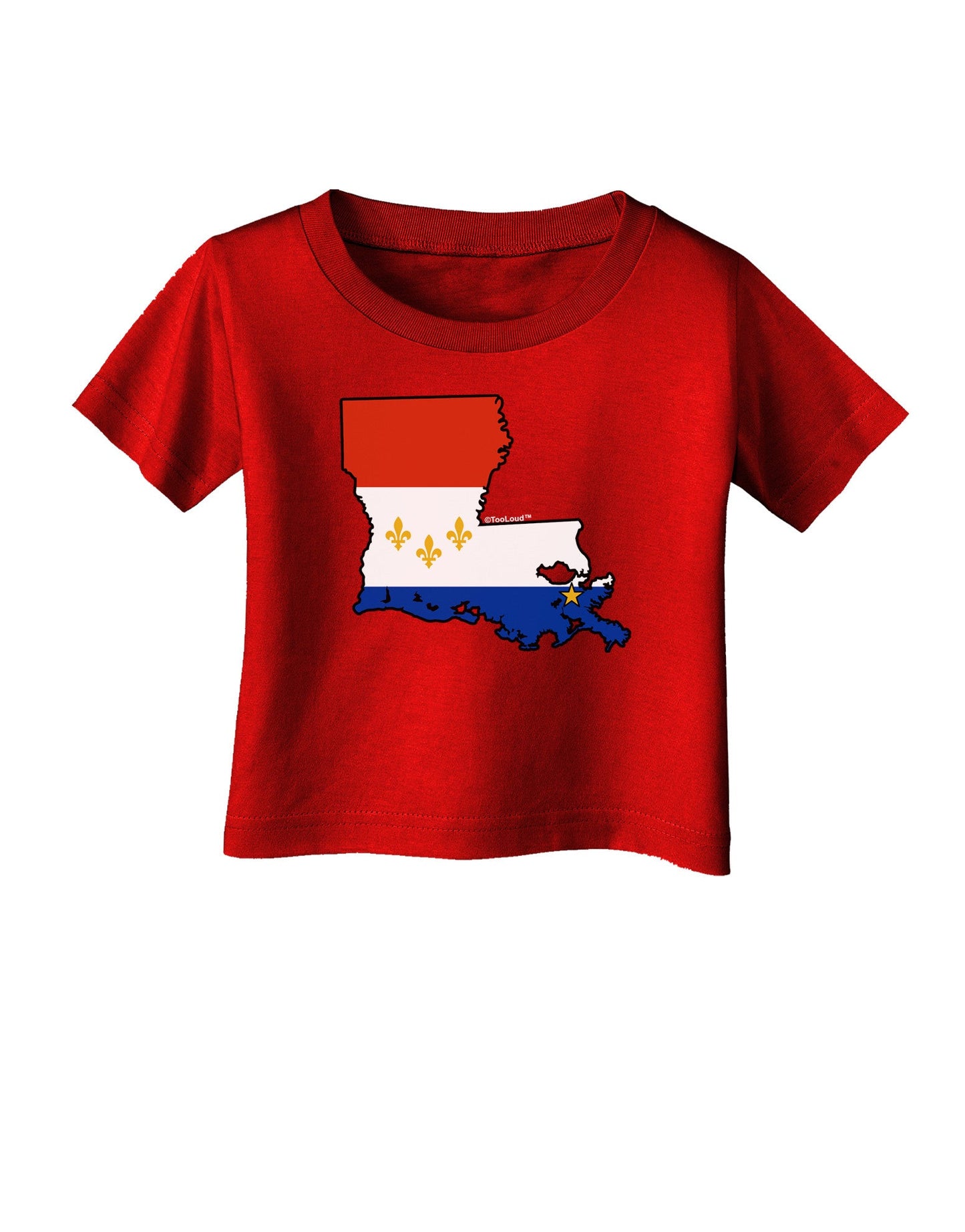 New Orleans Louisiana Flag Infant T-Shirt Dark-Infant T-Shirt-TooLoud-Red-06-Months-Davson Sales
