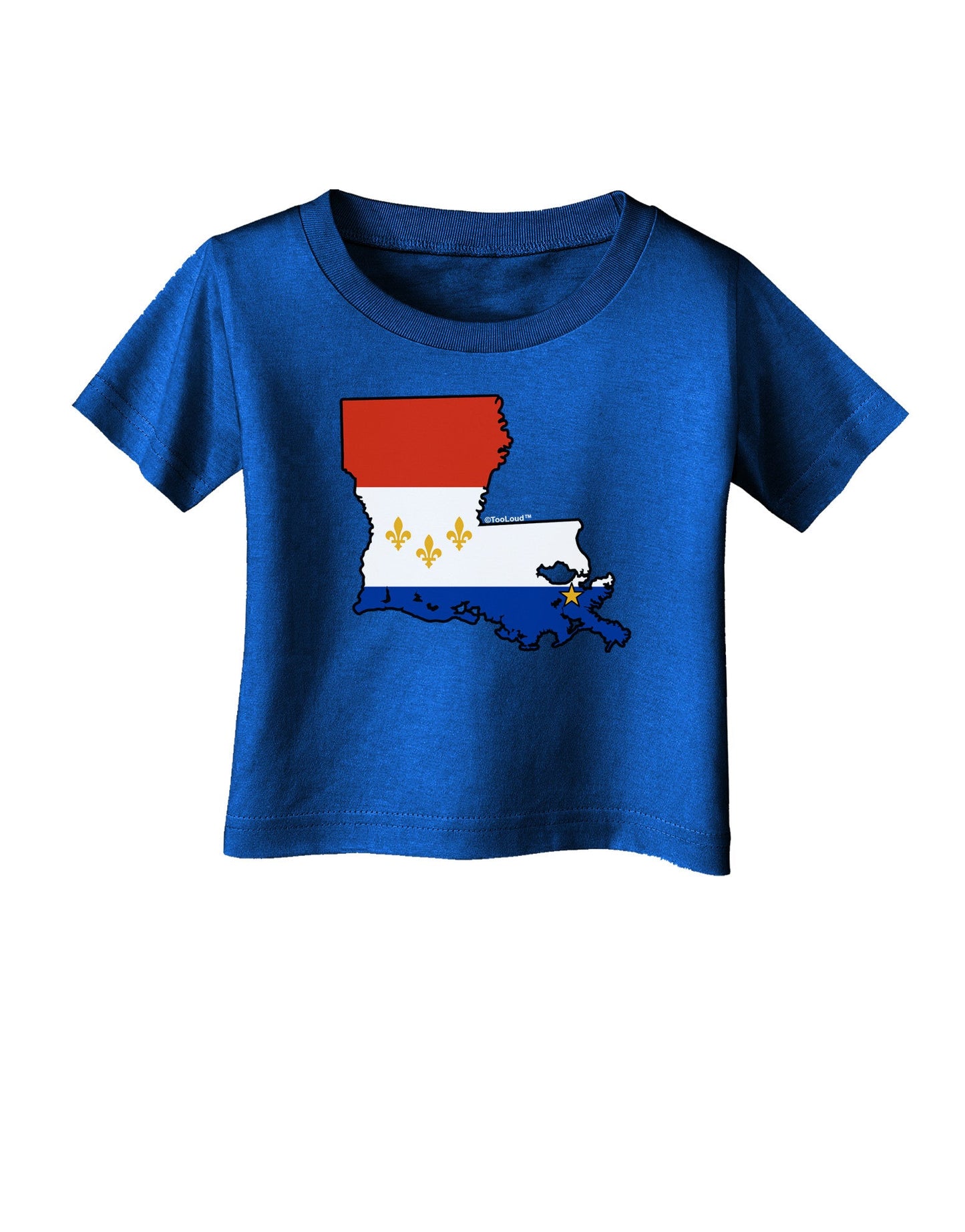 New Orleans Louisiana Flag Infant T-Shirt Dark-Infant T-Shirt-TooLoud-Royal-Blue-06-Months-Davson Sales