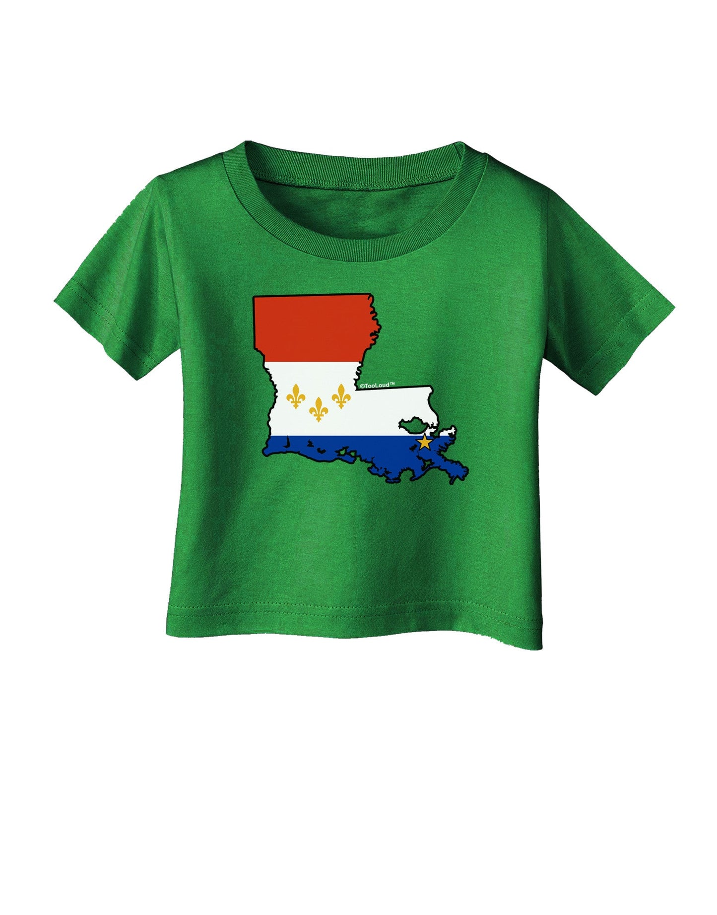New Orleans Louisiana Flag Infant T-Shirt Dark-Infant T-Shirt-TooLoud-Clover-Green-06-Months-Davson Sales