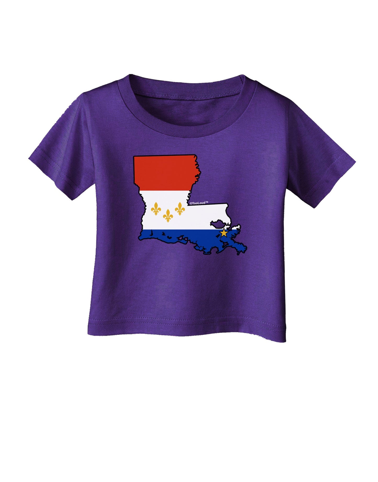 New Orleans Louisiana Flag Infant T-Shirt Dark-Infant T-Shirt-TooLoud-Purple-06-Months-Davson Sales