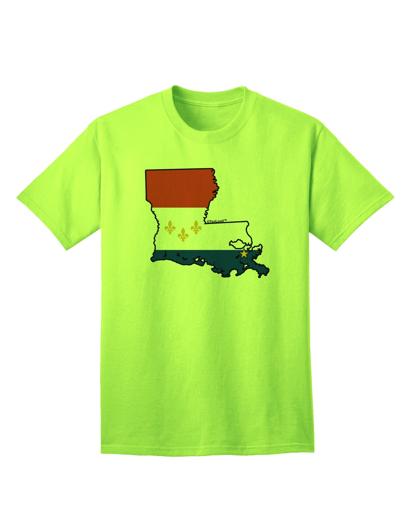 New Orleans Louisiana Flag - Premium Adult T-Shirt Collection-Mens T-shirts-TooLoud-Neon-Green-Small-Davson Sales