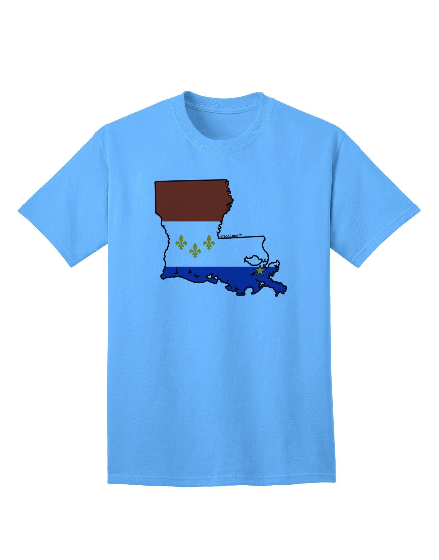 New Orleans Louisiana Flag - Premium Adult T-Shirt Collection-Mens T-shirts-TooLoud-Aquatic-Blue-Small-Davson Sales
