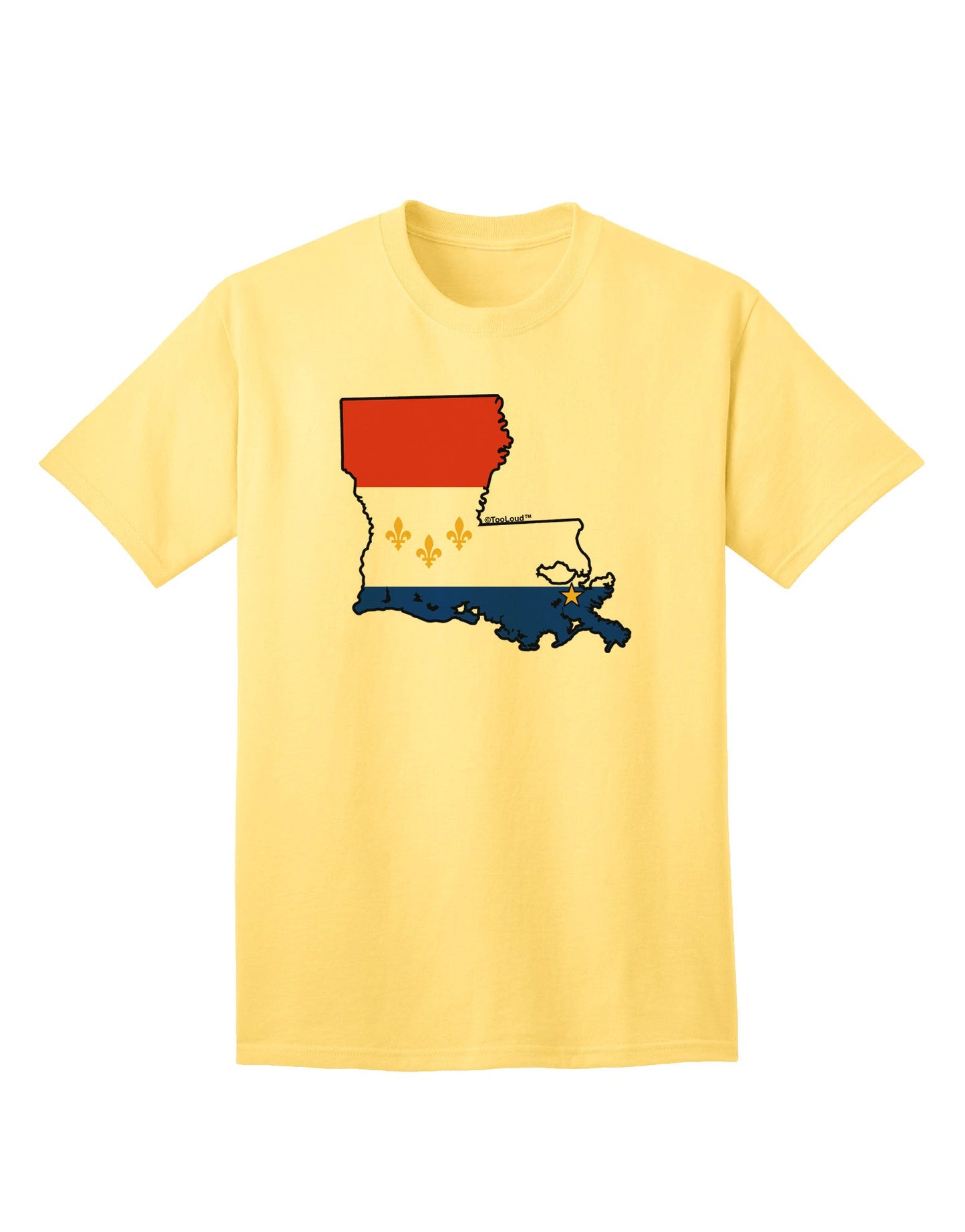 New Orleans Louisiana Flag - Premium Adult T-Shirt Collection-Mens T-shirts-TooLoud-Yellow-Small-Davson Sales