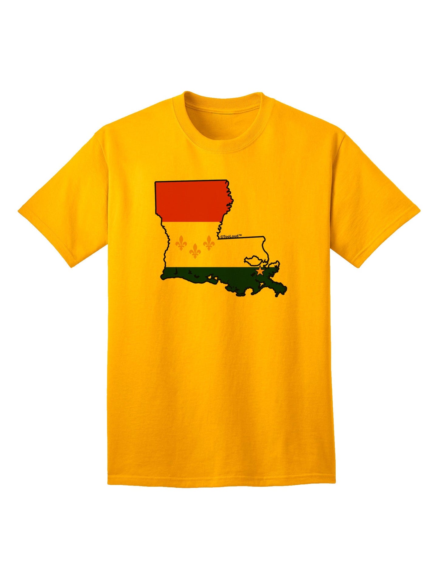 New Orleans Louisiana Flag - Premium Adult T-Shirt Collection-Mens T-shirts-TooLoud-Gold-Small-Davson Sales