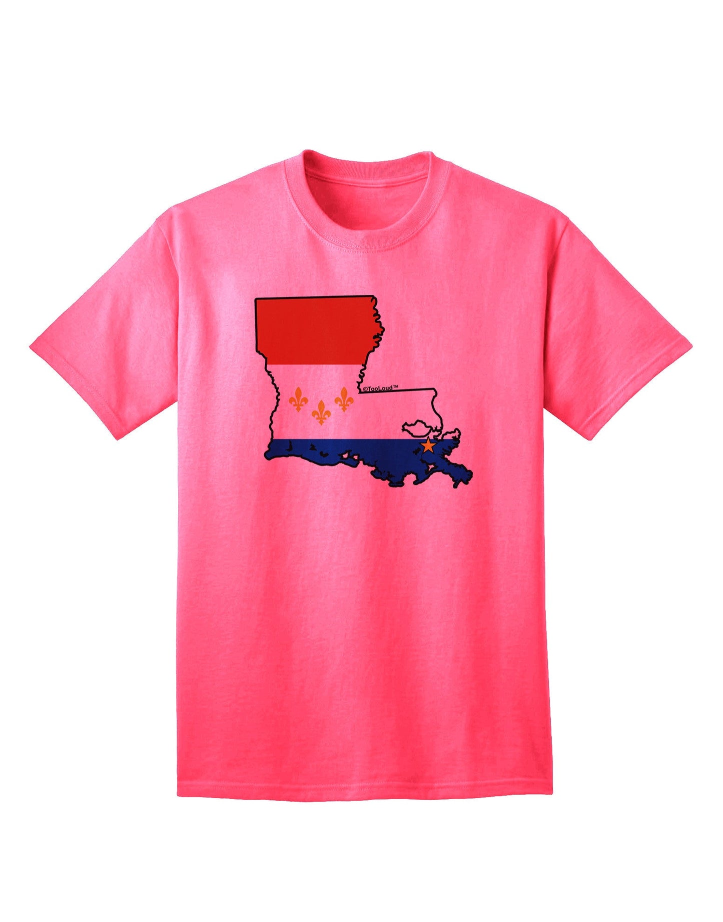 New Orleans Louisiana Flag - Premium Adult T-Shirt Collection-Mens T-shirts-TooLoud-Neon-Pink-Small-Davson Sales