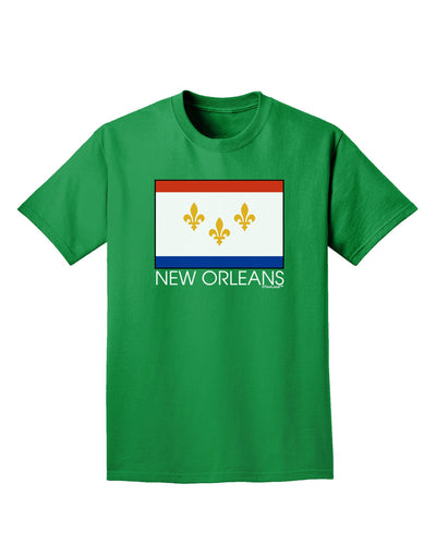 New Orleans Louisiana Flag Text Adult Dark T-Shirt-Mens T-Shirt-TooLoud-Kelly-Green-Small-Davson Sales