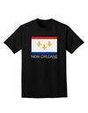 New Orleans Louisiana Flag Text Adult Dark T-Shirt-Mens T-Shirt-TooLoud-Black-Small-Davson Sales