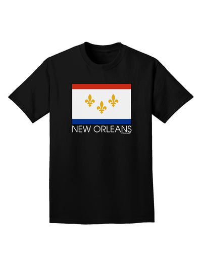 New Orleans Louisiana Flag Text Adult Dark T-Shirt-Mens T-Shirt-TooLoud-Black-Small-Davson Sales