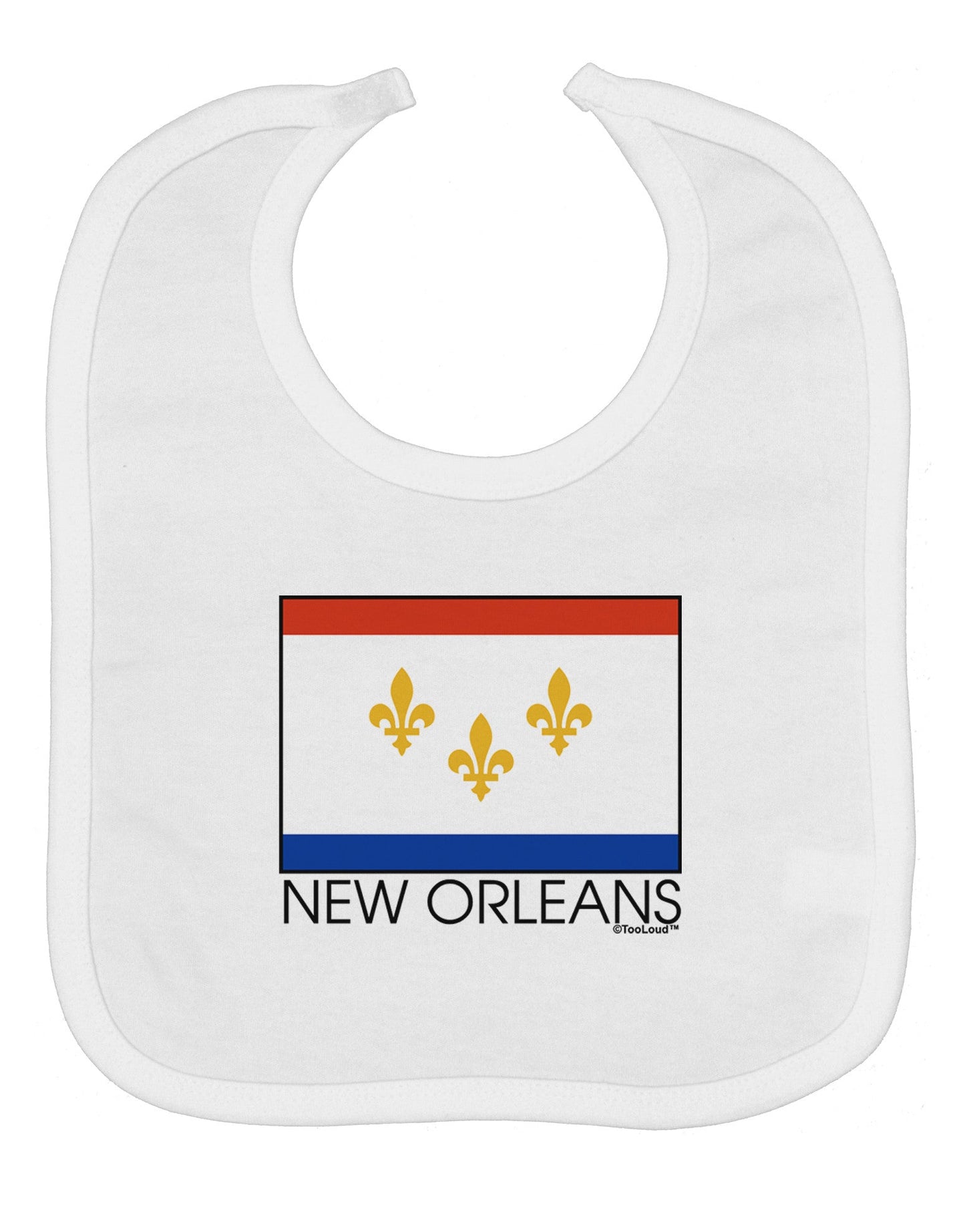 New Orleans Louisiana Flag Text Baby Bib