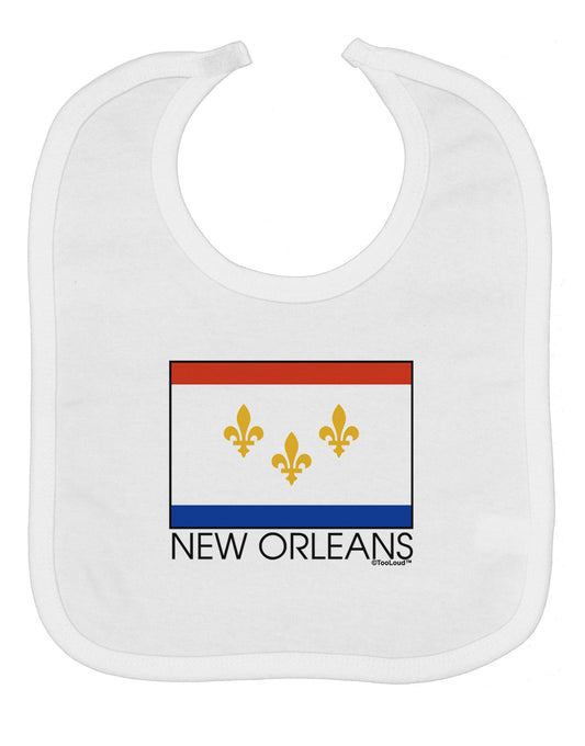 New Orleans Louisiana Flag Text Baby Bib